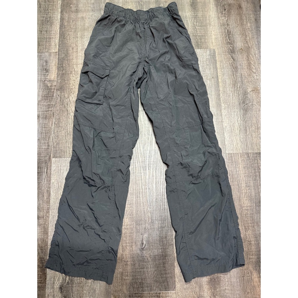 Columbia Boys M 10/12 Cargo Pants Gray Omni-Shade Hiking Outdoor Elastic Waist